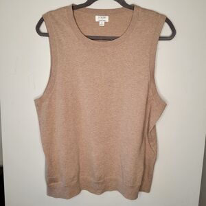 J.Crew Women’s Tan Sleeveless Top Size XL Neutral Minimalist Business Casual